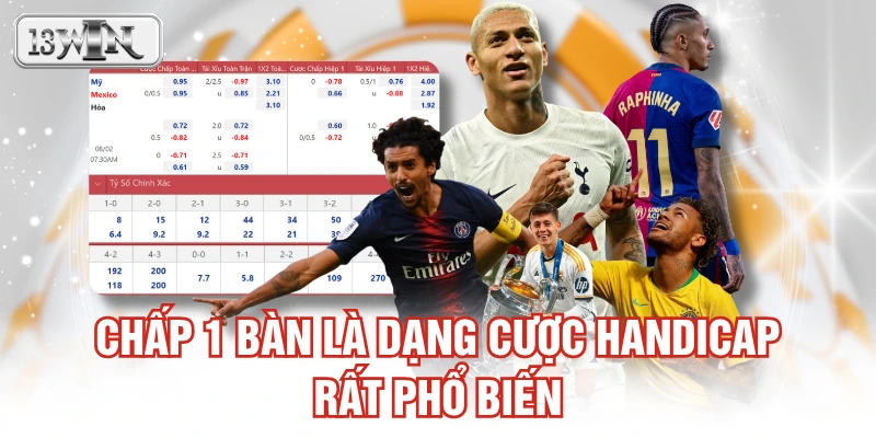 Chấp 1 bàn là dạng cược handicap rất phổ biến